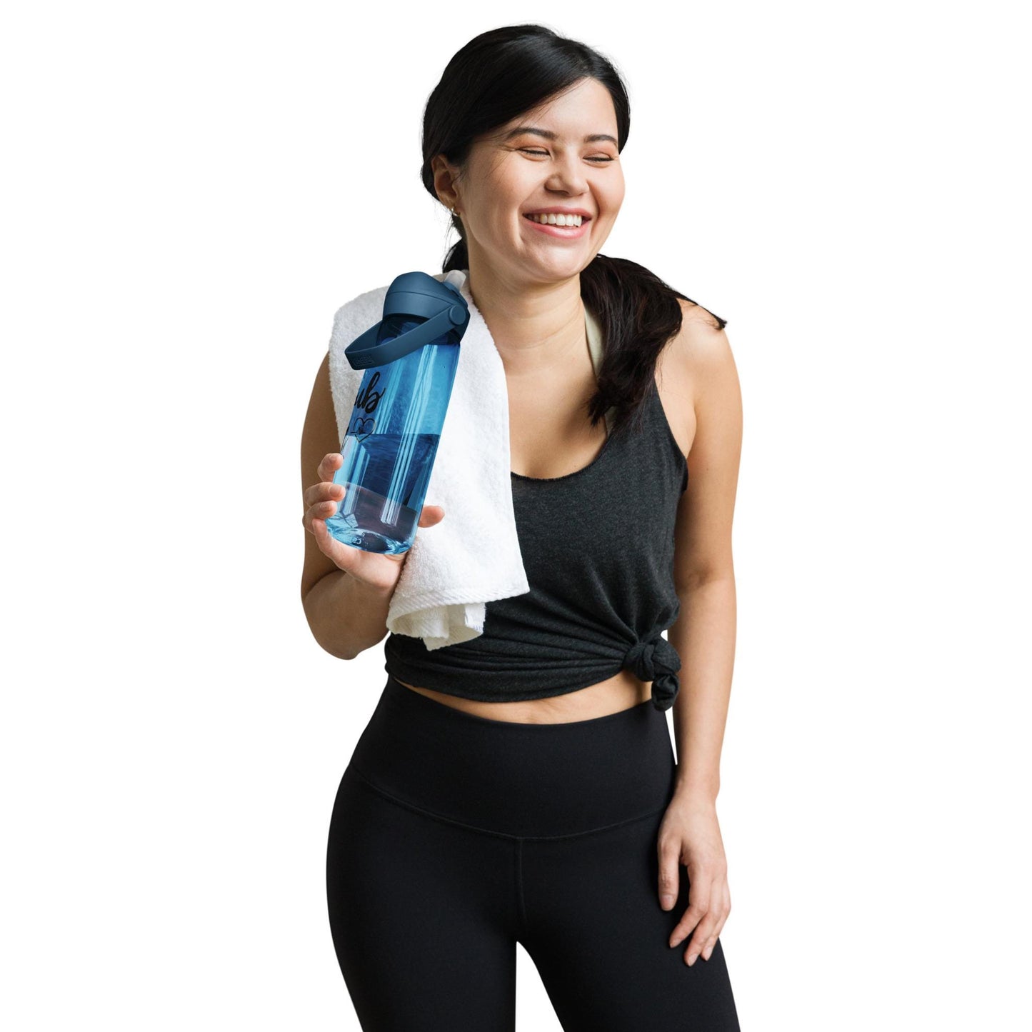 Flip straw water bottle