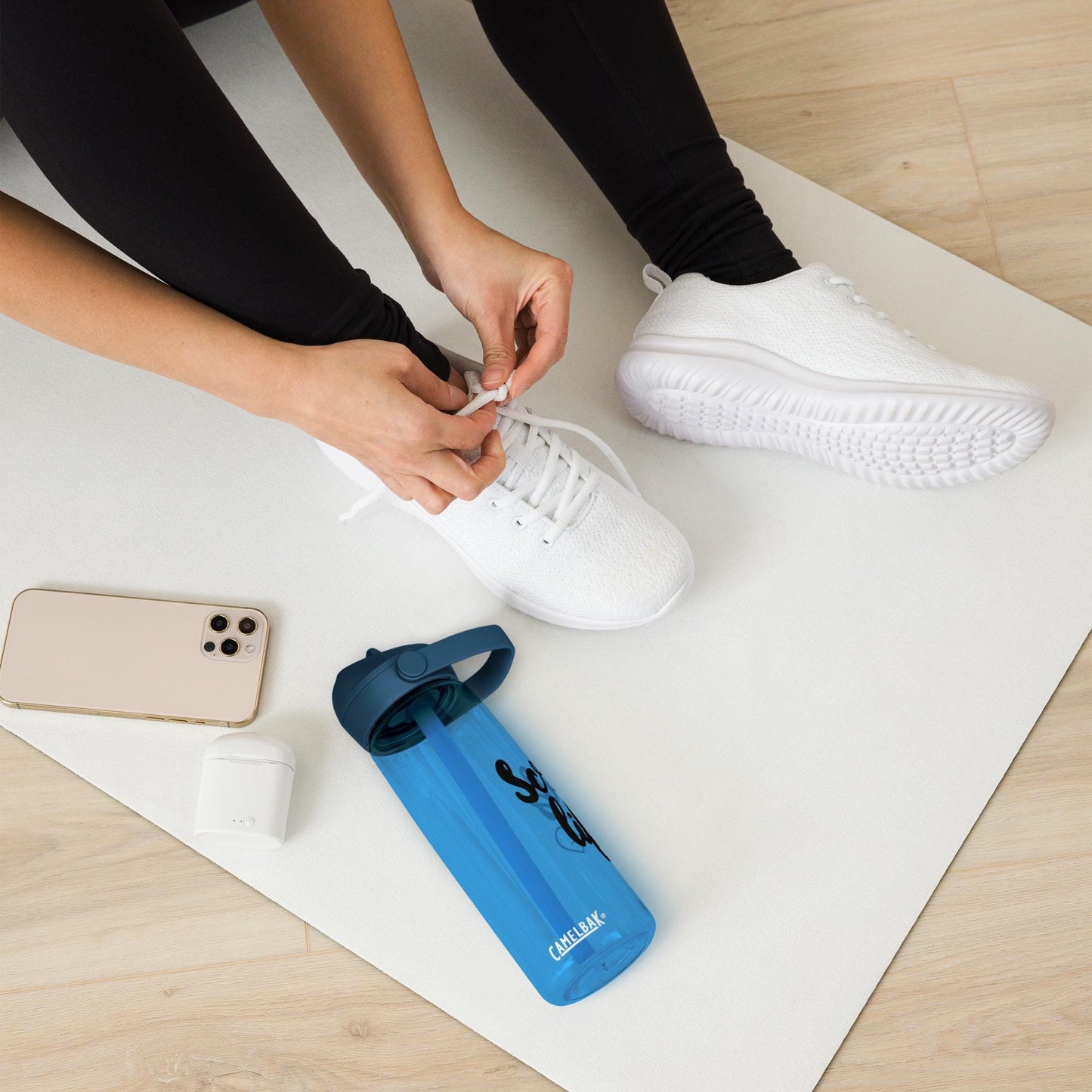 Flip straw water bottle